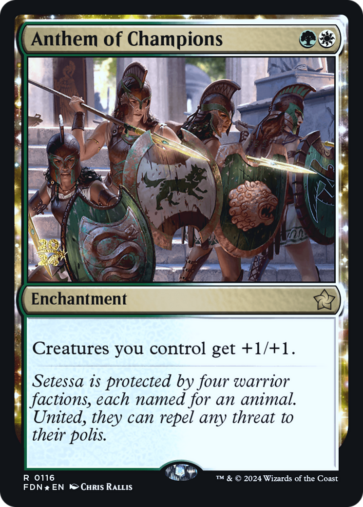 Anthem of Champions (PRE-116S) [Foundations Promos]: (enchantment) Foil