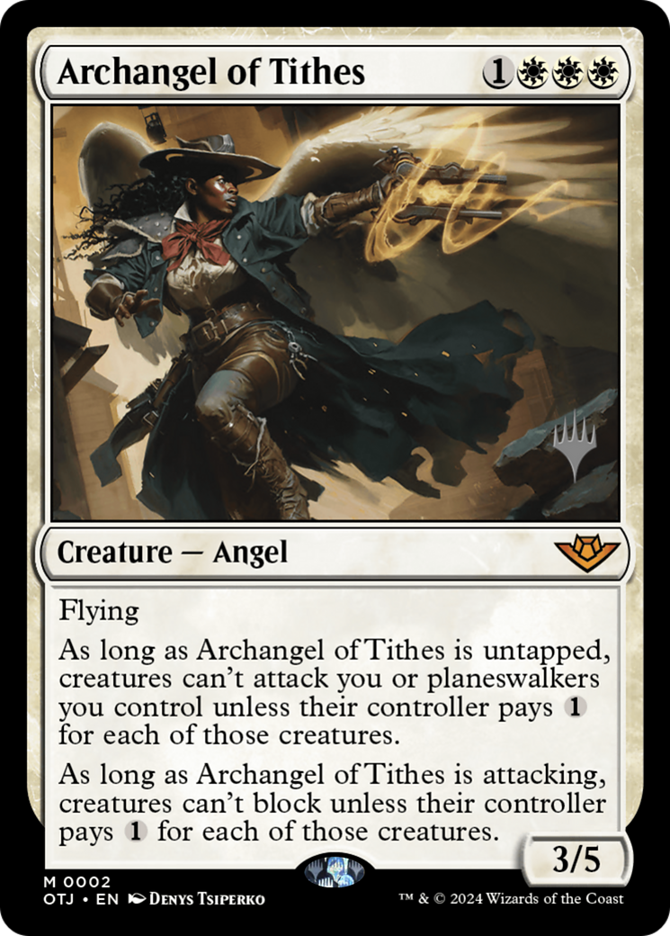 Archangel of Tithes (PPOTJ-002) [Promo Pack: Outlaws of Thunder Junction Promos]