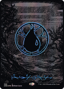 Island (Phyrexian) - Full Art (Oil Slick Raised Foil) (ONE-366) (Borderless) [Phyrexia: All Will Be One] Foil