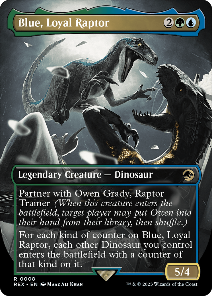 Blue, Loyal Raptor (REX-008) [Jurassic World Collection] (Borderless) Foil