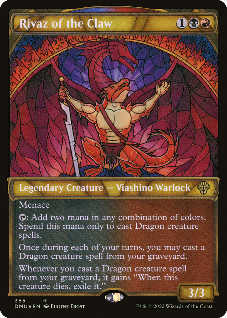 Rivaz of the Claw (Textured Foil) (DMU-355) (Showcase) [Dominaria United] Foil