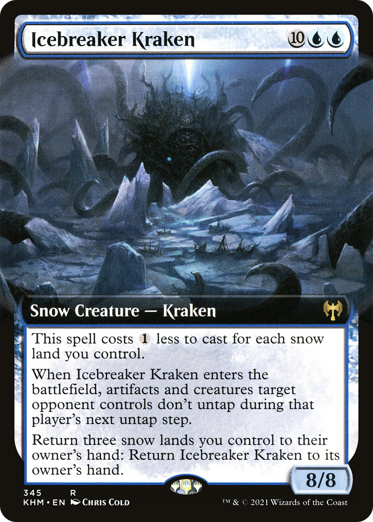 Icebreaker Kraken (KHM-345) [Kaldheim]: (Extended Art, snow)