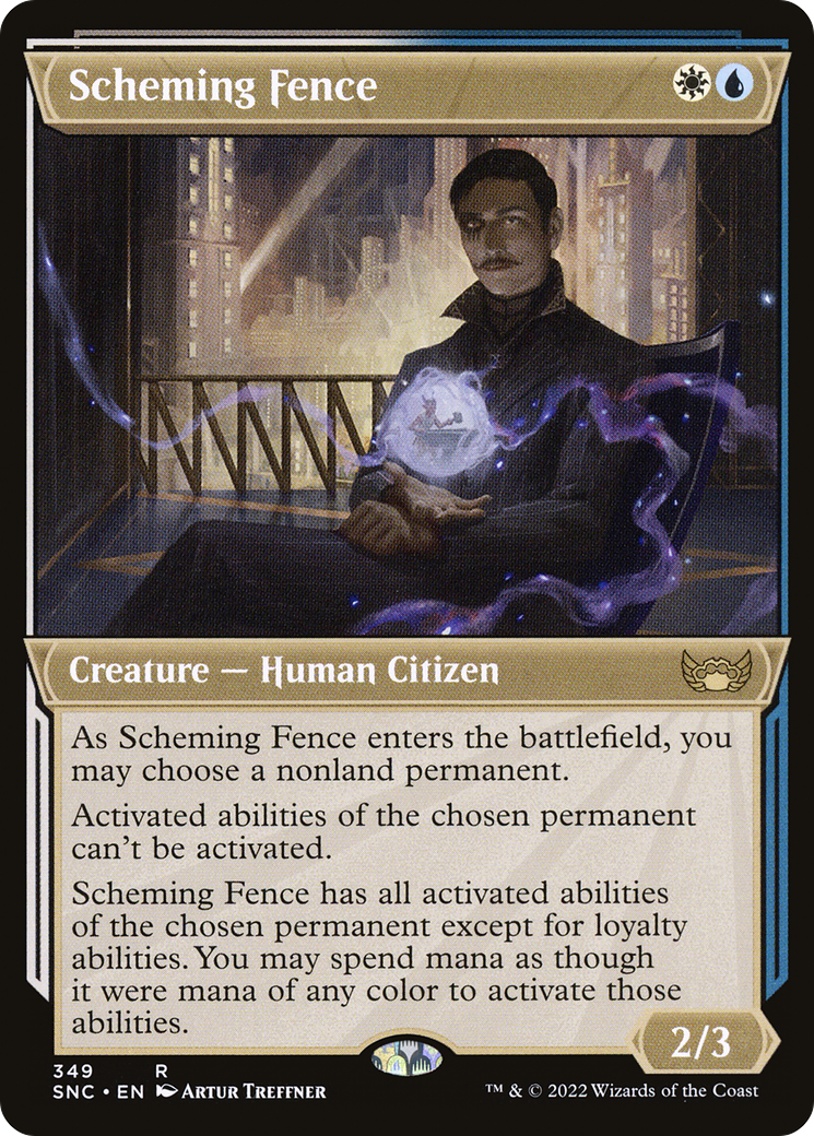 Scheming Fence (SNC-349) [Streets of New Capenna]: (Showcase) Foil
