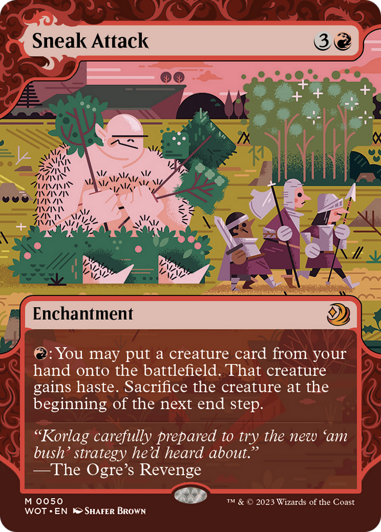 Sneak Attack (WOT-050) [Wilds of Eldraine: Enchanting Tales]: (Showcase) (Borderless)