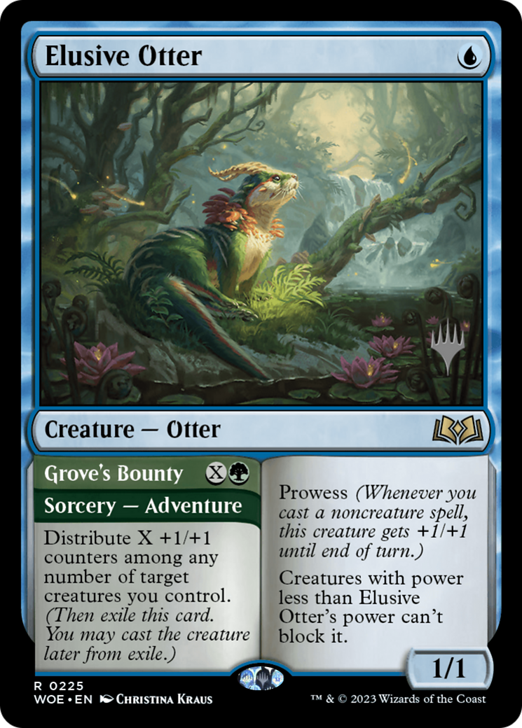 Elusive Otter // Grove's Bounty (PPWOE-225P) [Wilds of Eldraine Promos]