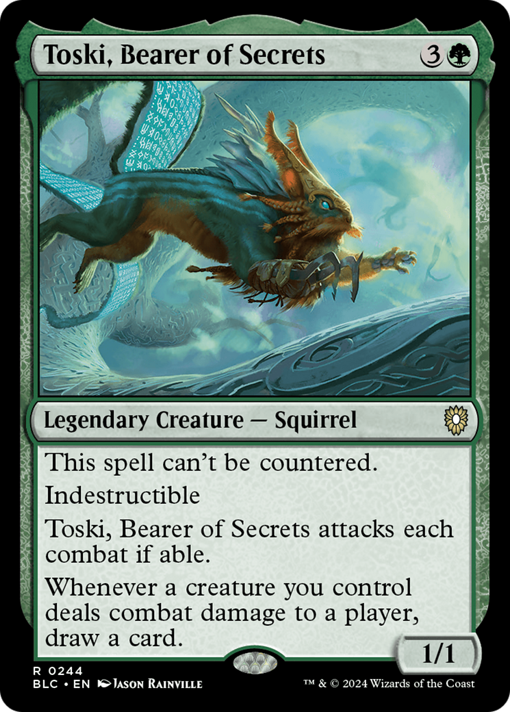 Toski, Bearer of Secrets (BLC-244) [Bloomburrow Commander]
