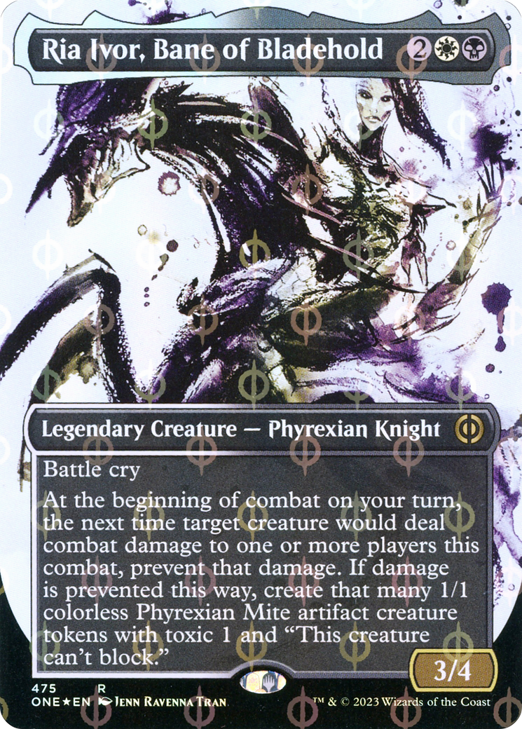 Ria Ivor, Bane of Bladehold (ONE-475) [Phyrexia: All Will Be One]: (Showcase) (Borderless) Foil