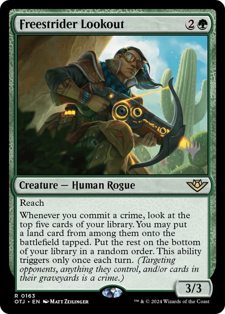 Freestrider Lookout (PPOTJ-163P) [Outlaws of Thunder Junction Promos] Foil