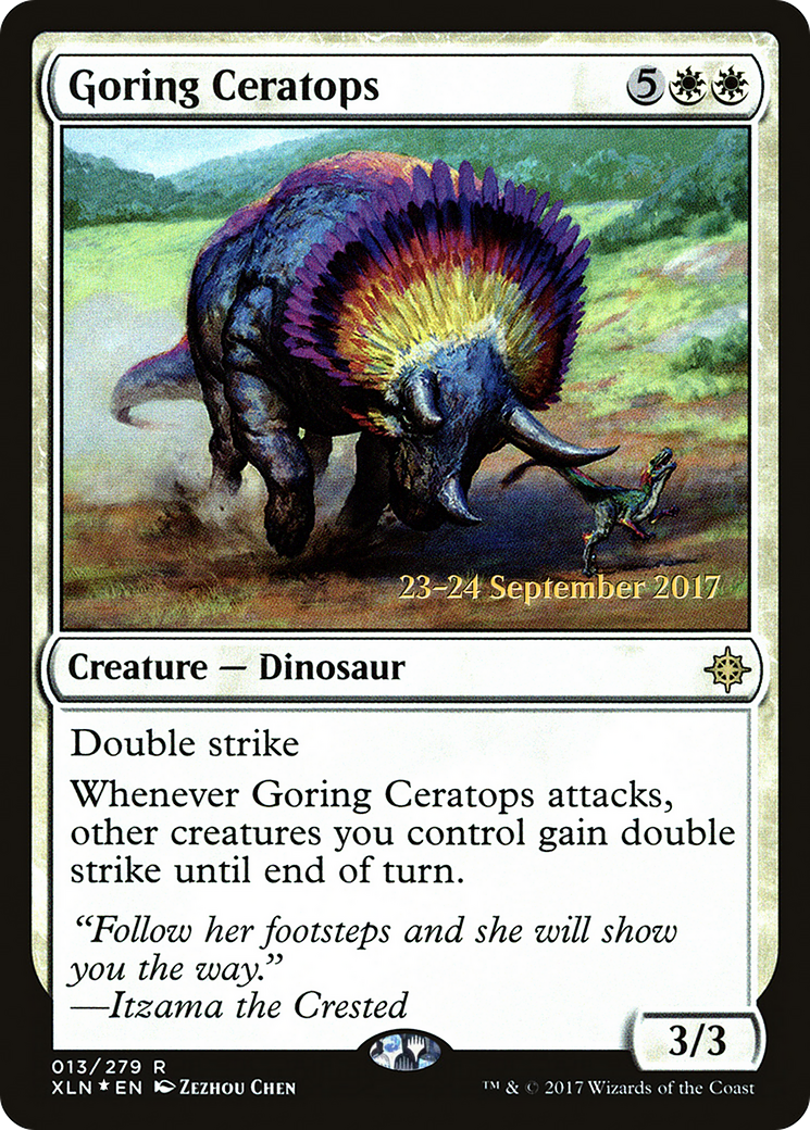 Goring Ceratops (PRE-13S) [Ixalan Promos] Foil