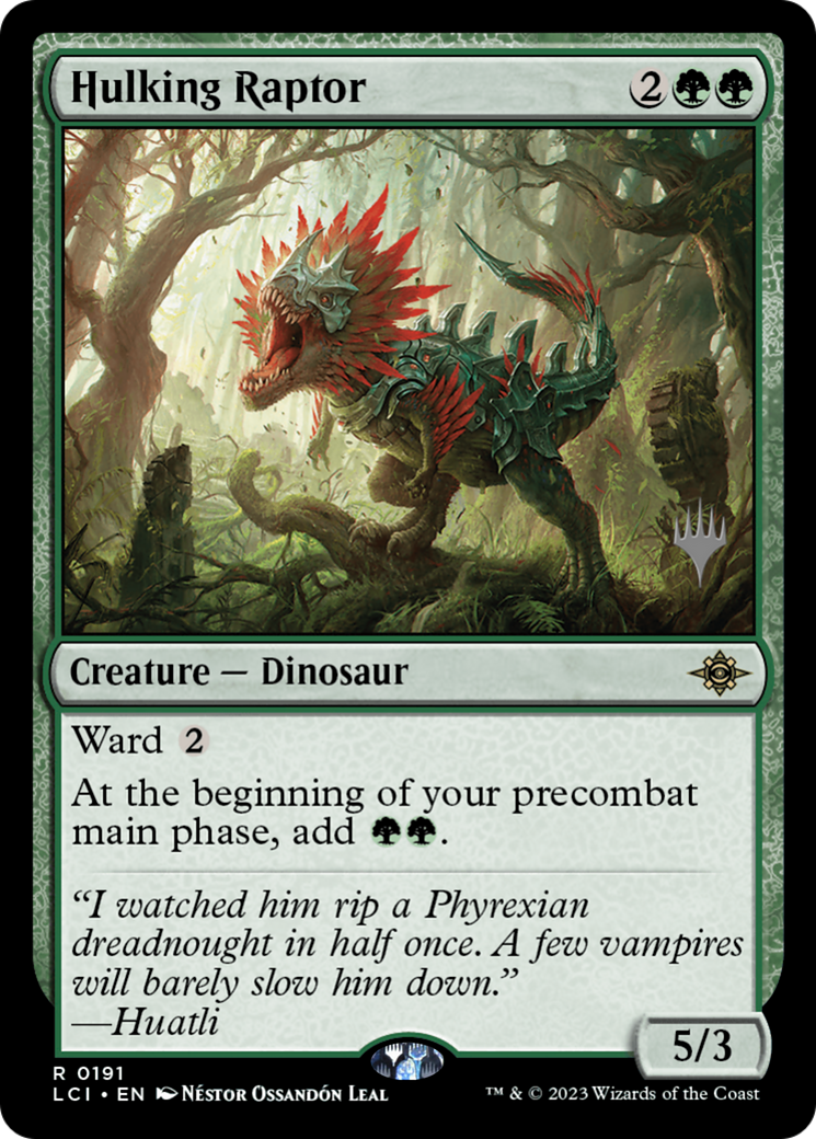 Hulking Raptor (PPLCI-191P) [The Lost Caverns of Ixalan Promos] Foil