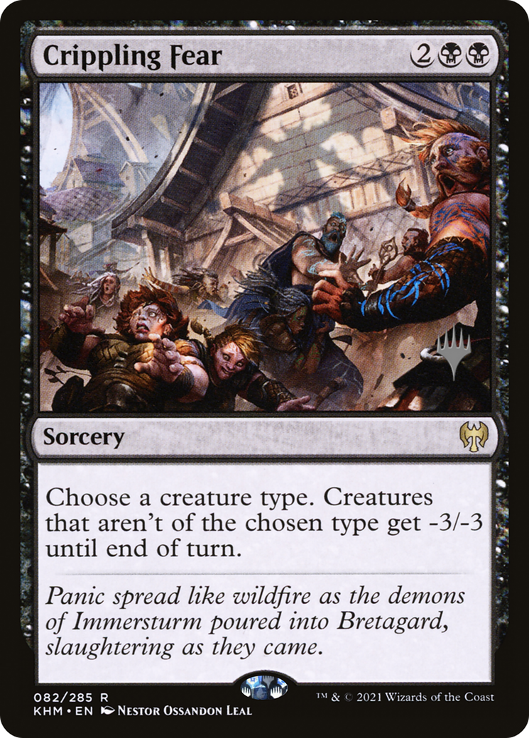Crippling Fear (PPKHM-82P) [Kaldheim Promos] Foil