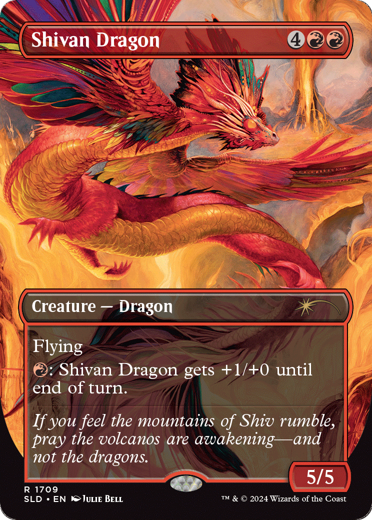 Shivan Dragon (SLD-1709) (Borderless) [Secret Lair Drop]