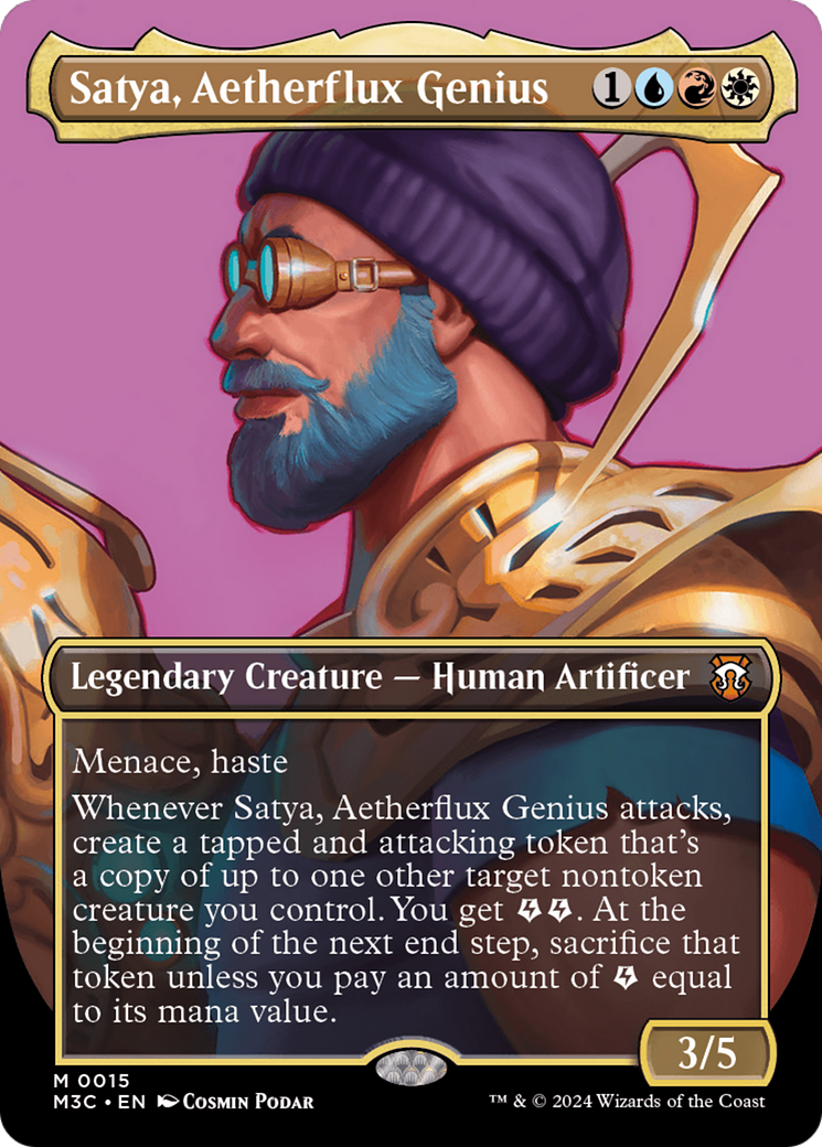Satya, Aetherflux Genius (M3C-015) [Modern Horizons 3 Commander] (Borderless)