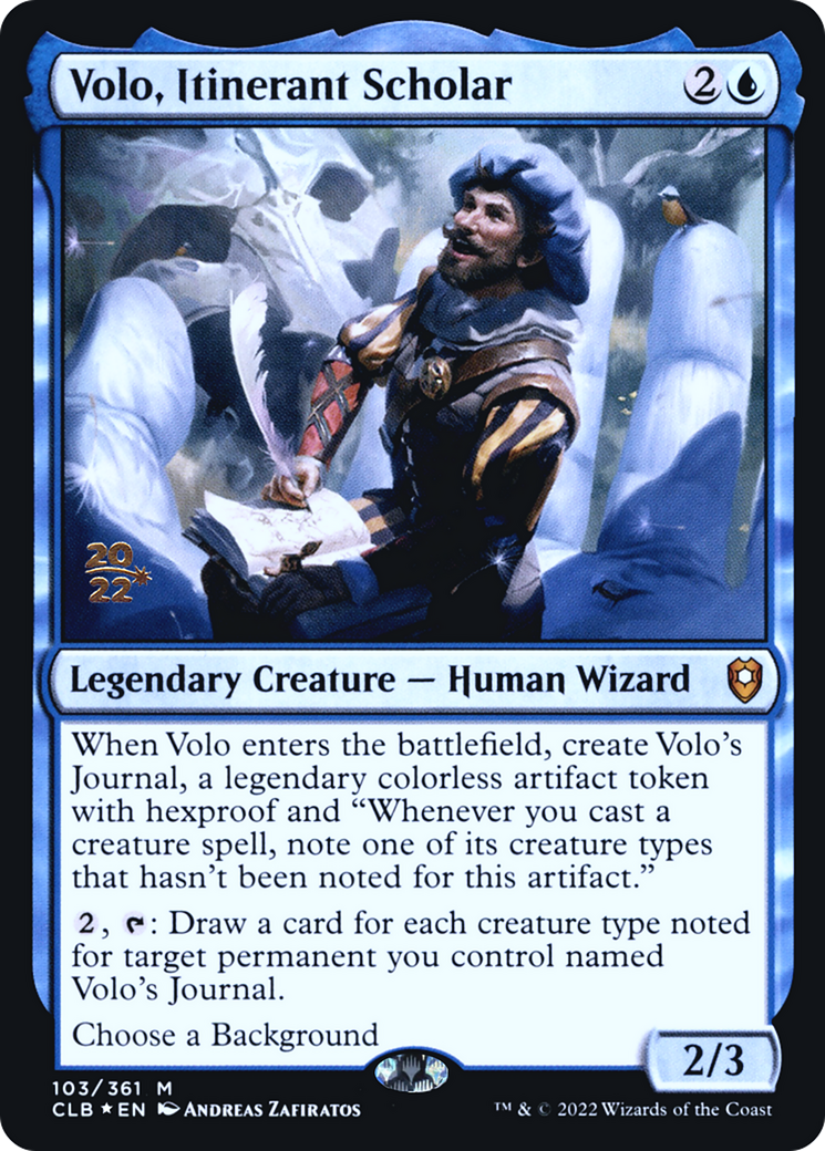 Volo, Itinerant Scholar (PRE-103) [Battle for Baldur's Gate Promos] Foil