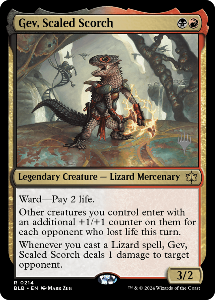 Gev, Scaled Scorch (PPBLB-214P) [Bloomburrow Promos] Foil