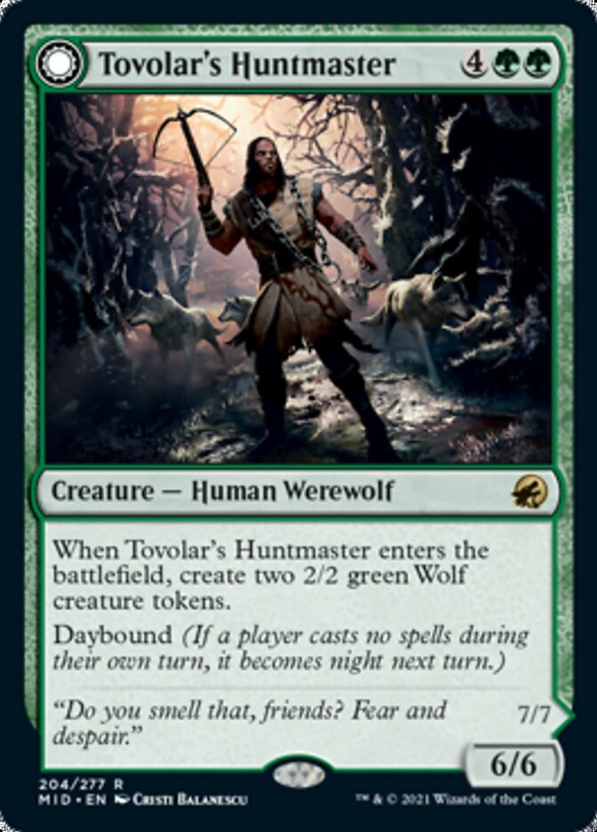 Tovolar's Huntmaster // Tovolar's Packleader (MID-204) [Innistrad: Midnight Hunt]: (Double Faced Transform) Foil