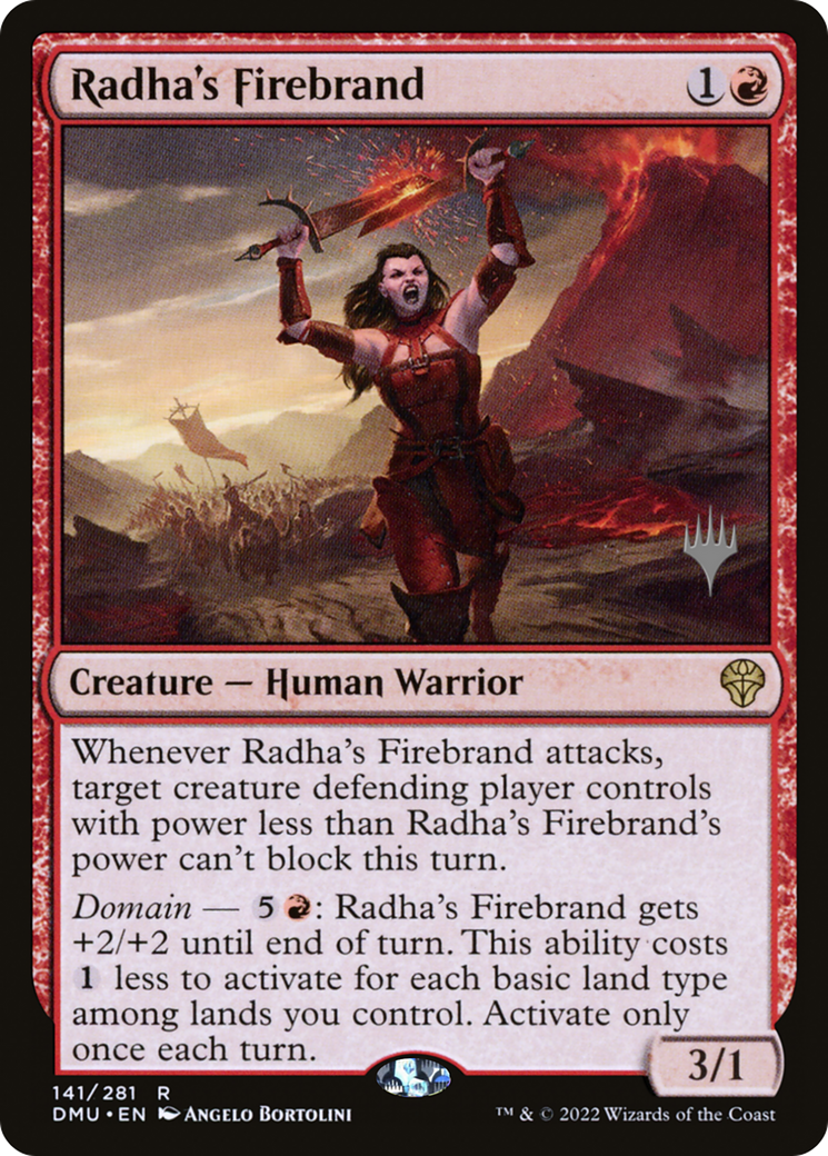 Radha's Firebrand (PPDMU-141P) [Dominaria United Promos] Foil