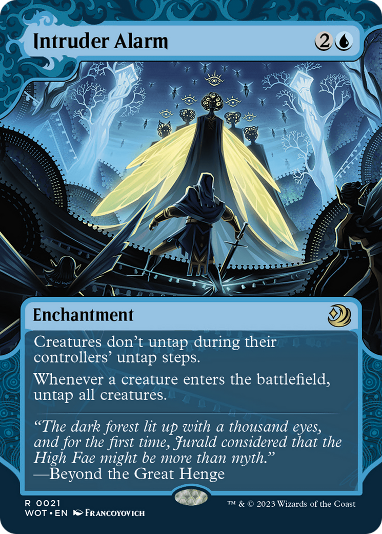Intruder Alarm (WOT-021) [Wilds of Eldraine: Enchanting Tales]: (Showcase) (Borderless) Foil
