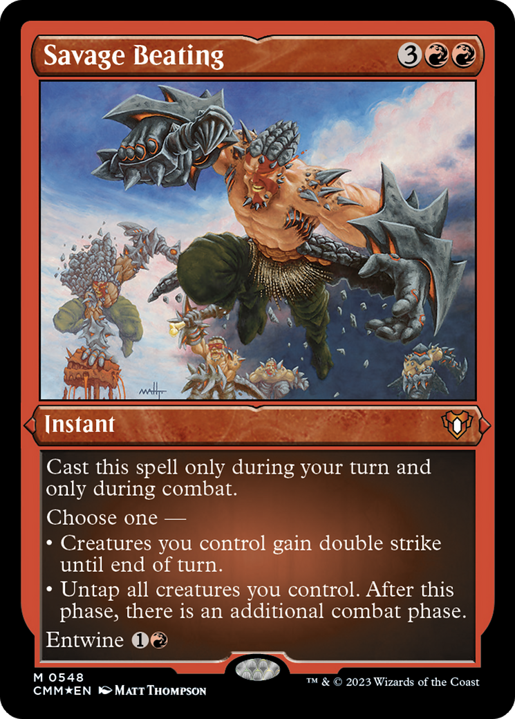 Savage Beating (CMM-548) [Commander Masters] Etched Foil
