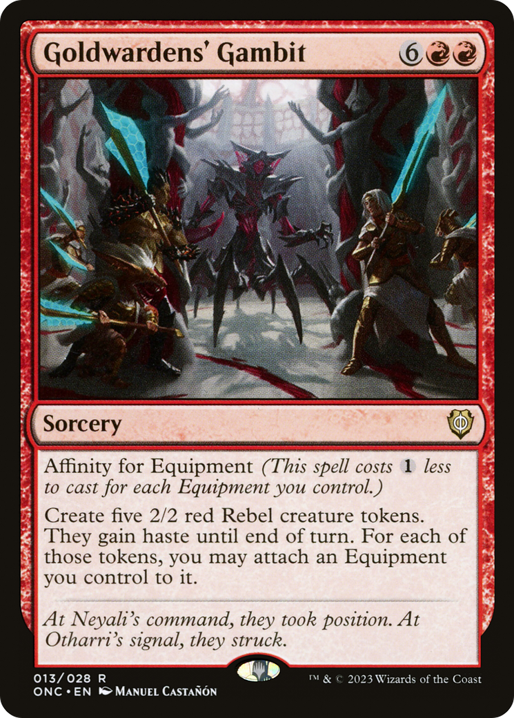 Goldwardens' Gambit (ONC-013) [Phyrexia: All Will Be One Commander]