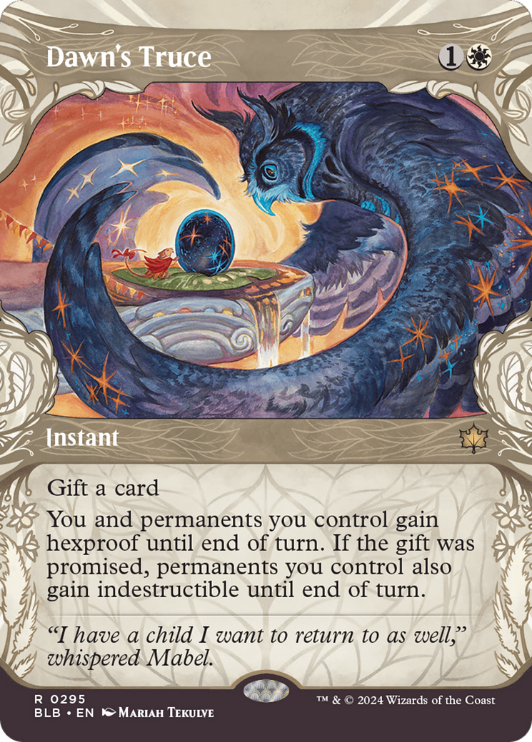 Dawn's Truce (BLB-295) [Bloomburrow]: (Showcase) (Borderless) Foil