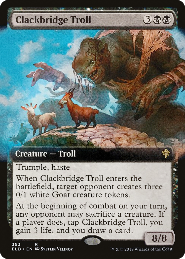 Clackbridge Troll (ELD-353) [Throne of Eldraine]: (Extended Art)