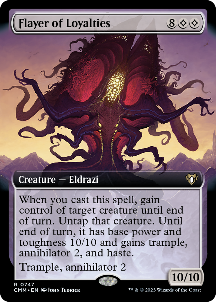 Flayer of Loyalties (CMM-747) [Commander Masters]: (Extended Art) Foil