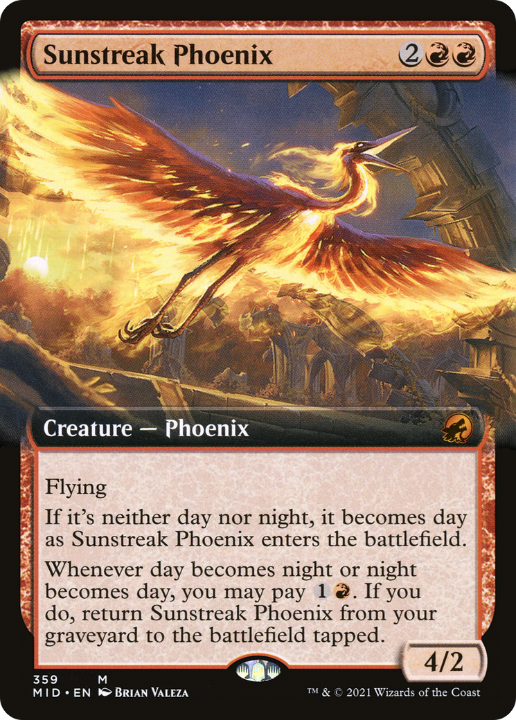 Sunstreak Phoenix (Extended Art) (MID-359) [Innistrad: Midnight Hunt]