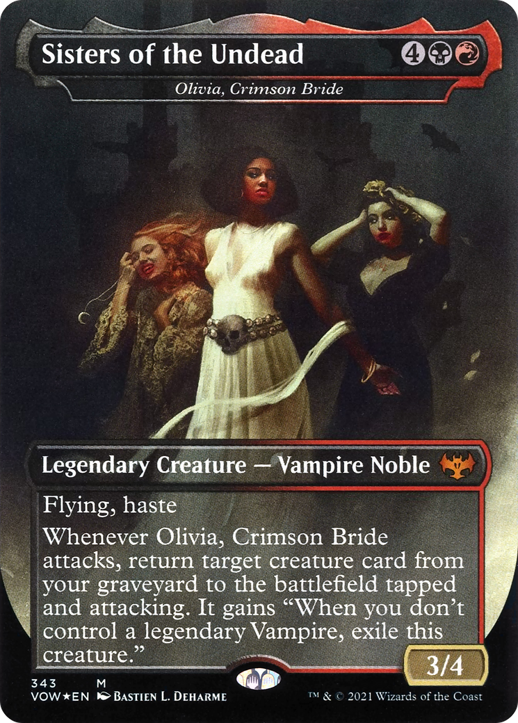 Sisters of the Undead - Olivia, Crimson Bride (VOW-343) (Borderless) [Innistrad: Crimson Vow]