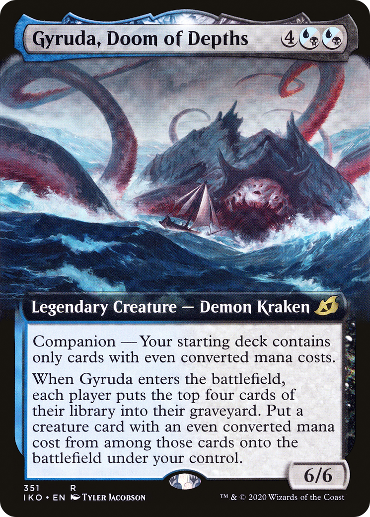 Gyruda, Doom of Depths (IKO-351) [Ikoria: Lair of Behemoths]: (companion, Extended Art) Foil