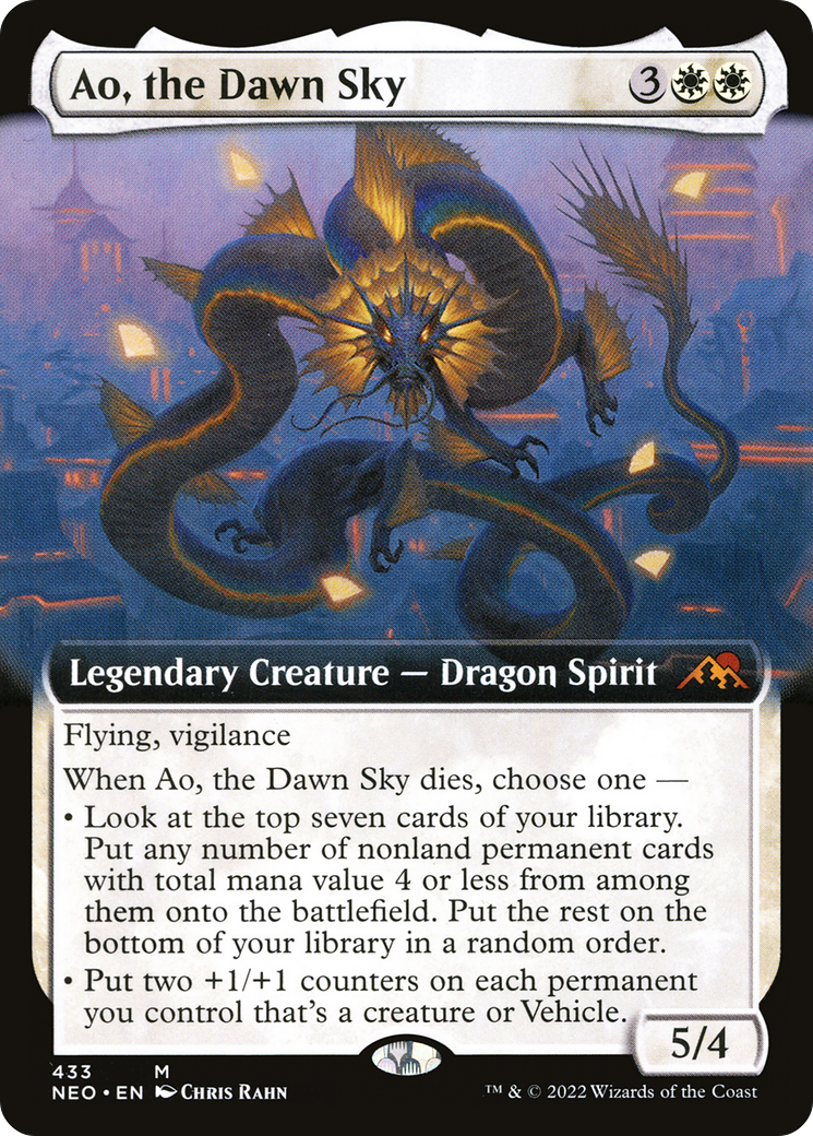 Ao, the Dawn Sky (Extended Art) (NEO-433) [Kamigawa: Neon Dynasty]