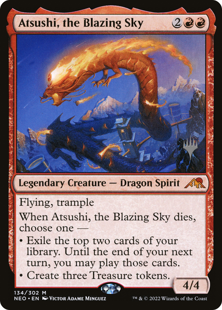 Atsushi, the Blazing Sky (PPNEO-134) [Promo Pack: Kamigawa: Neon Dynasty Promos]