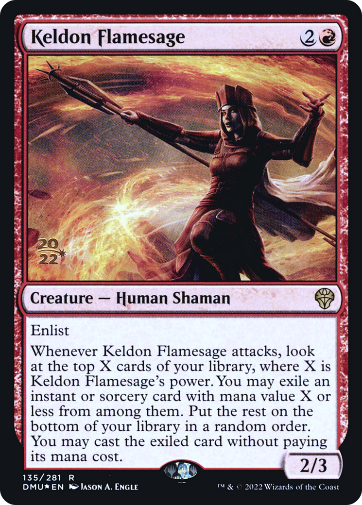 Keldon Flamesage (PRE-135S) [Dominaria United Promos] Foil
