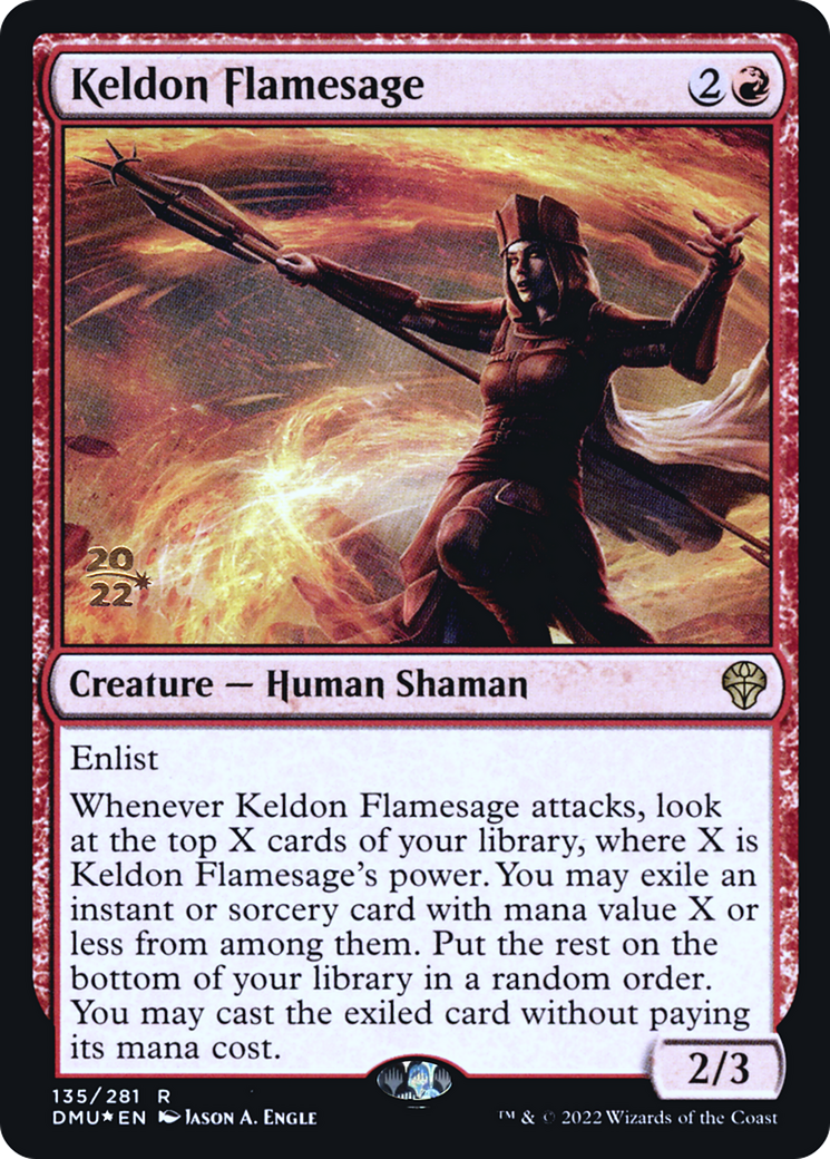 Keldon Flamesage (PRE-135) [Dominaria United Promos] Foil