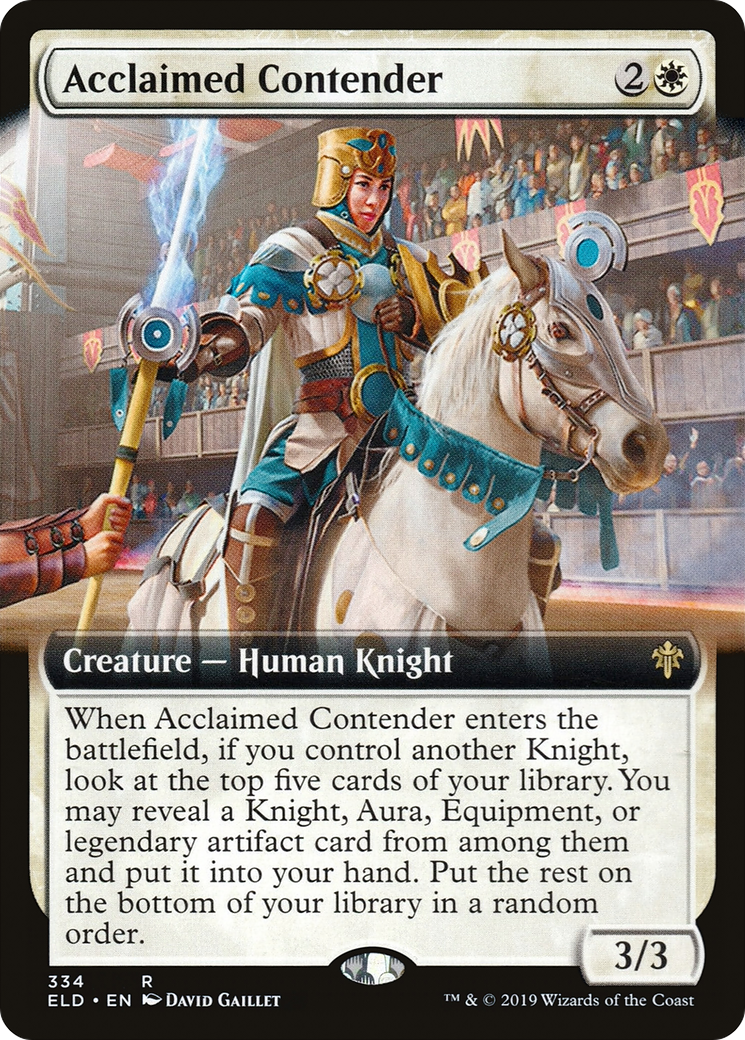Acclaimed Contender (ELD-334) [Throne of Eldraine]: (Extended Art) Foil