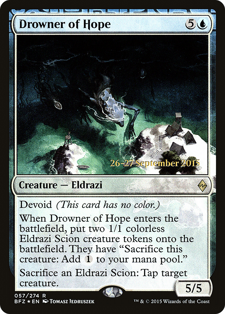 Drowner of Hope (PRE-57S) [Battle for Zendikar Promos] Foil
