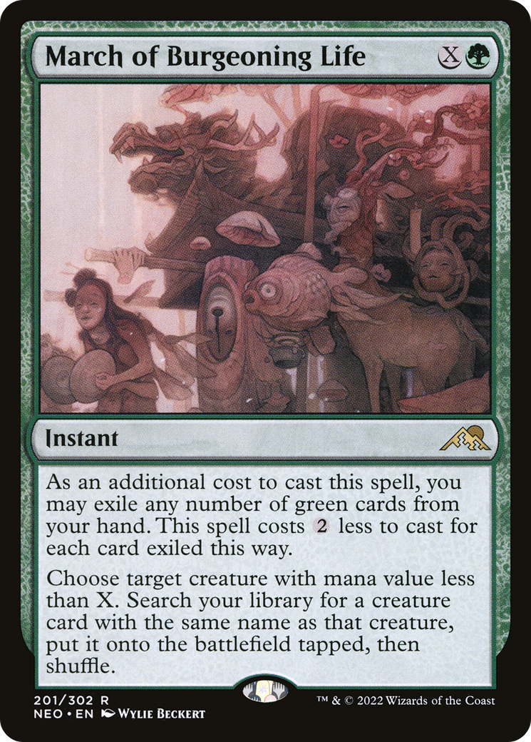 March of Burgeoning Life (NEO-201) [Kamigawa: Neon Dynasty] Foil