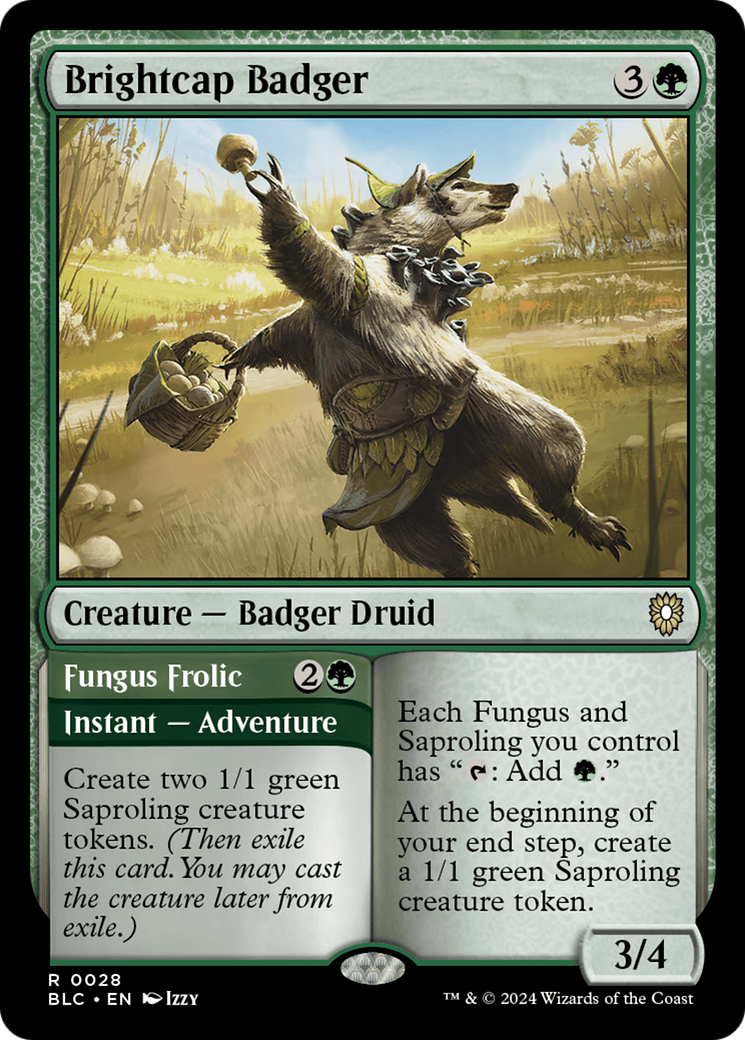 Brightcap Badger // Fungus Frolic (BLC-028) [Bloomburrow Commander]