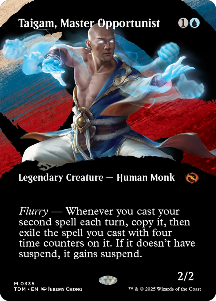 Taigam, Master Opportunist (TDM-335) [Tarkir: Dragonstorm]: (Showcase) (Borderless) Foil
