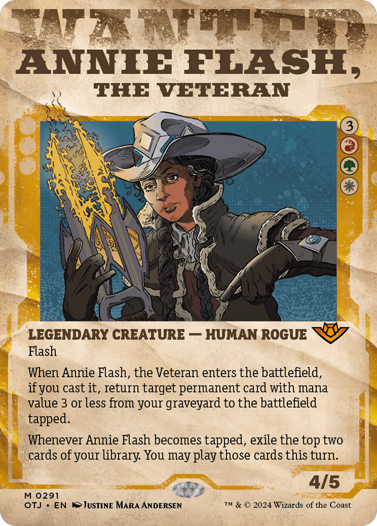 Annie Flash, the Veteran (OTJ-291) [Outlaws of Thunder Junction]: (Showcase) (Borderless) Foil