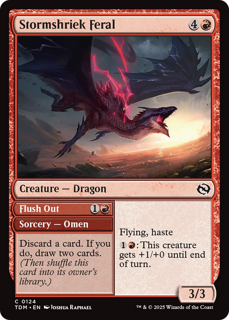 Stormshriek Feral // Flush Out (TDM-124) [Tarkir: Dragonstorm] Foil