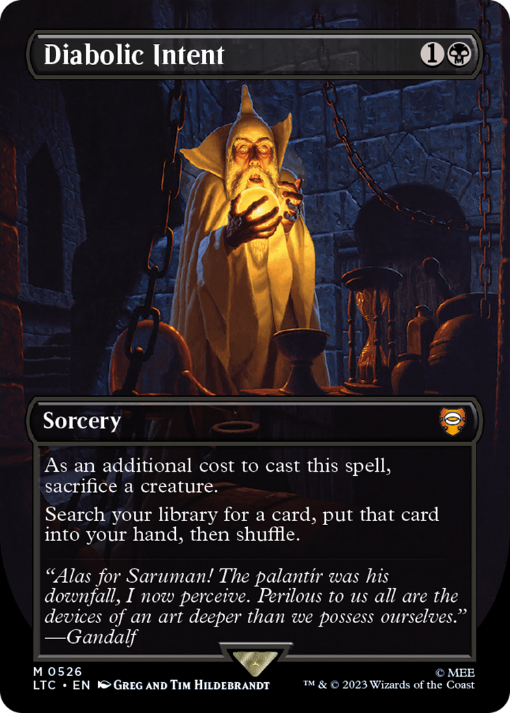 Diabolic Intent (Borderless) (LTC-526) [Tales of Middle-earth Commander] (Borderless) Foil
