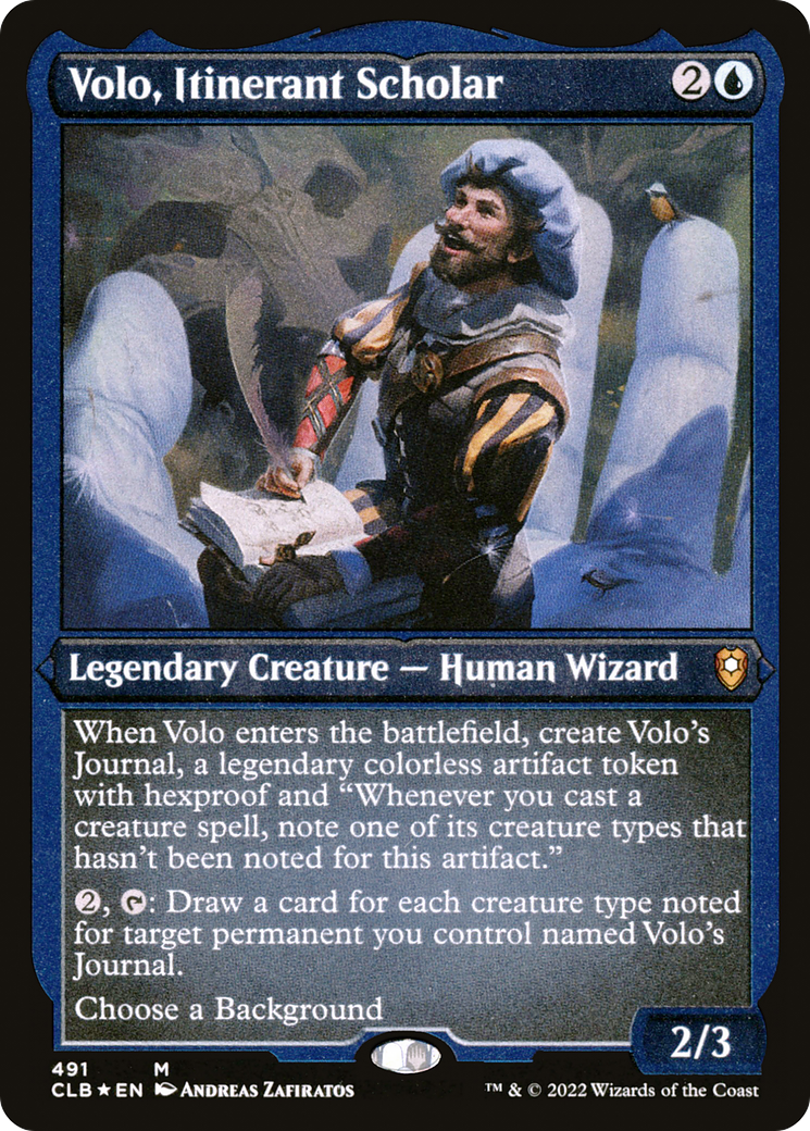 Volo, Itinerant Scholar (Foil Etched) (CLB-491) [Commander Legends: Battle for Baldur's Gate] Foil