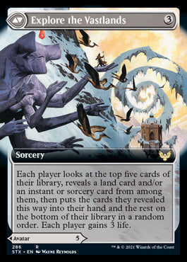 Wandering Archaic // Explore the Vastlands (STX-286) [Strixhaven: School of Mages]: (Extended Art) Foil