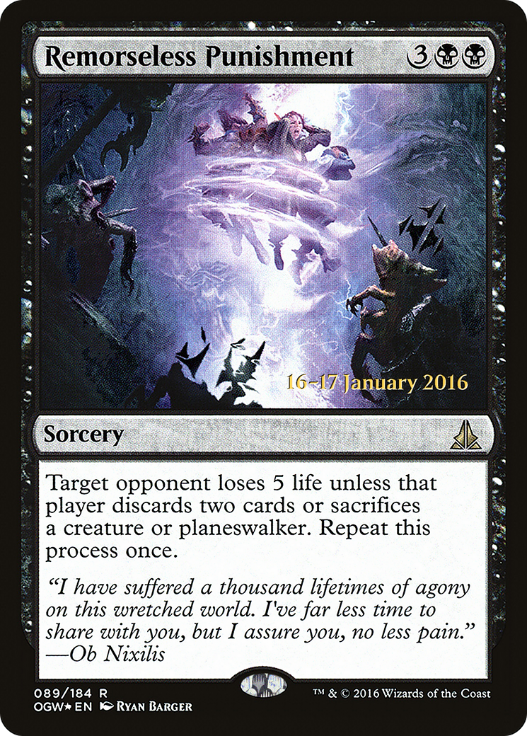Remorseless Punishment (PRE-89S) [Oath of the Gatewatch Promos] Foil