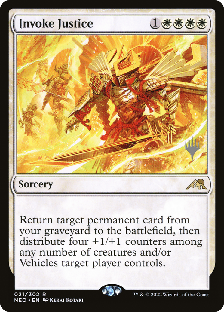 Invoke Justice (PPNEO-21P) [Kamigawa: Neon Dynasty Promos] Foil