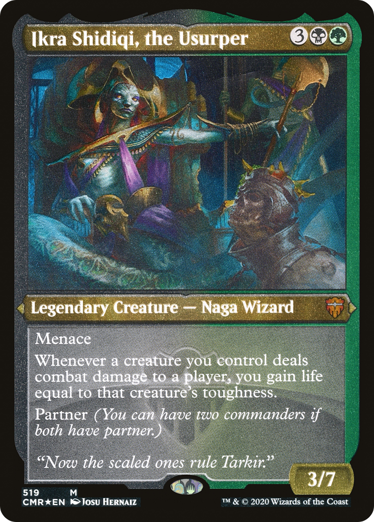 Ikra Shidiqi, the Usurper (CMR-519) [Commander Legends] Etched Foil