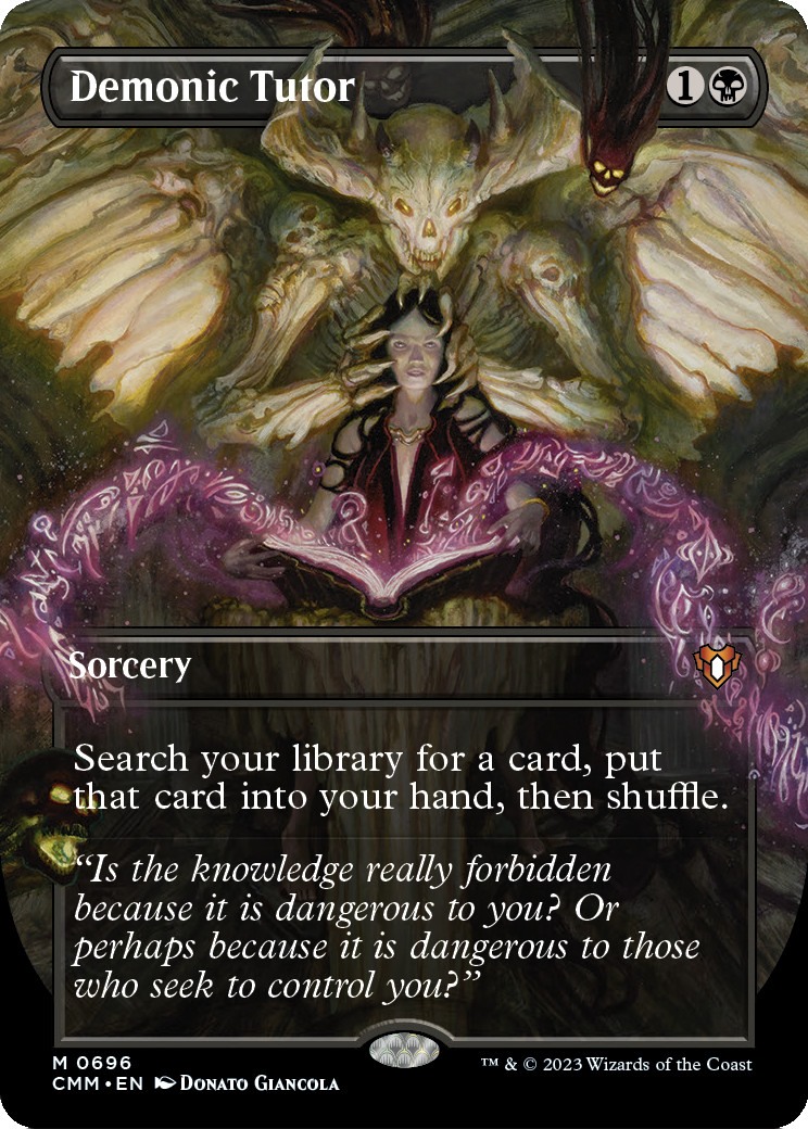 Demonic Tutor (Borderless) (CMM-696) [Commander Masters]