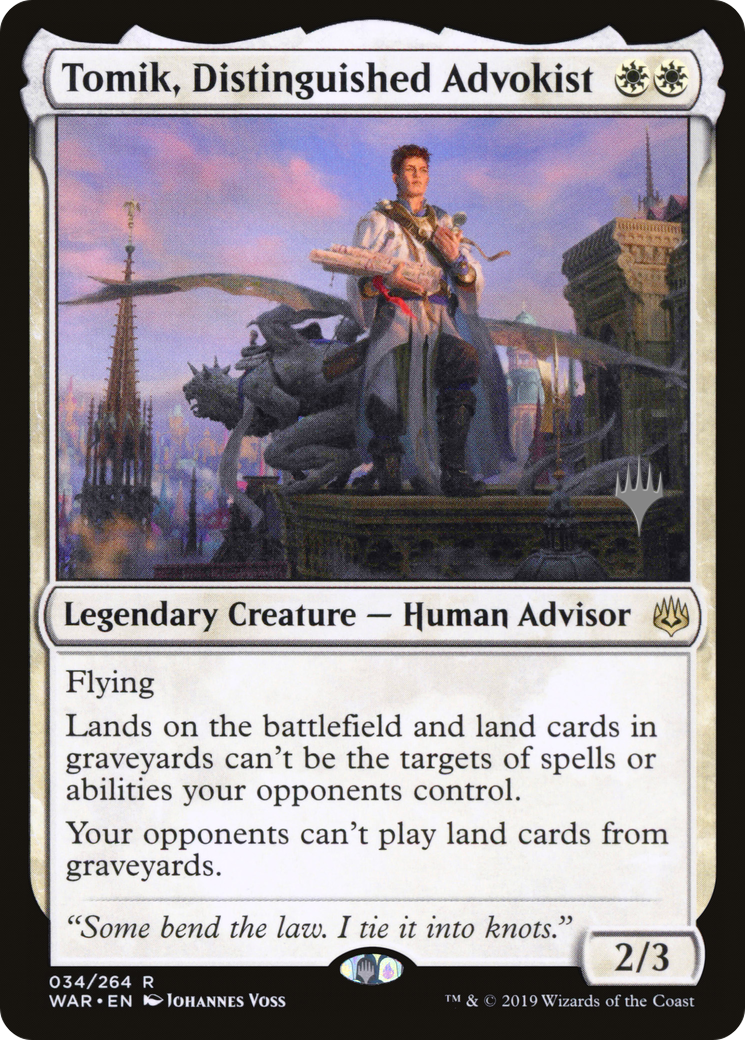 Tomik, Distinguished Advokist (PPELD-34P) [Promo Pack: War of the Spark Promos]