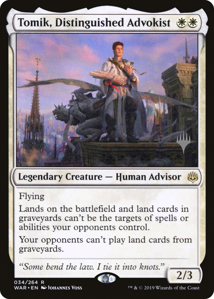 Tomik, Distinguished Advokist (PPELD-34P) [War of the Spark Promos] Foil
